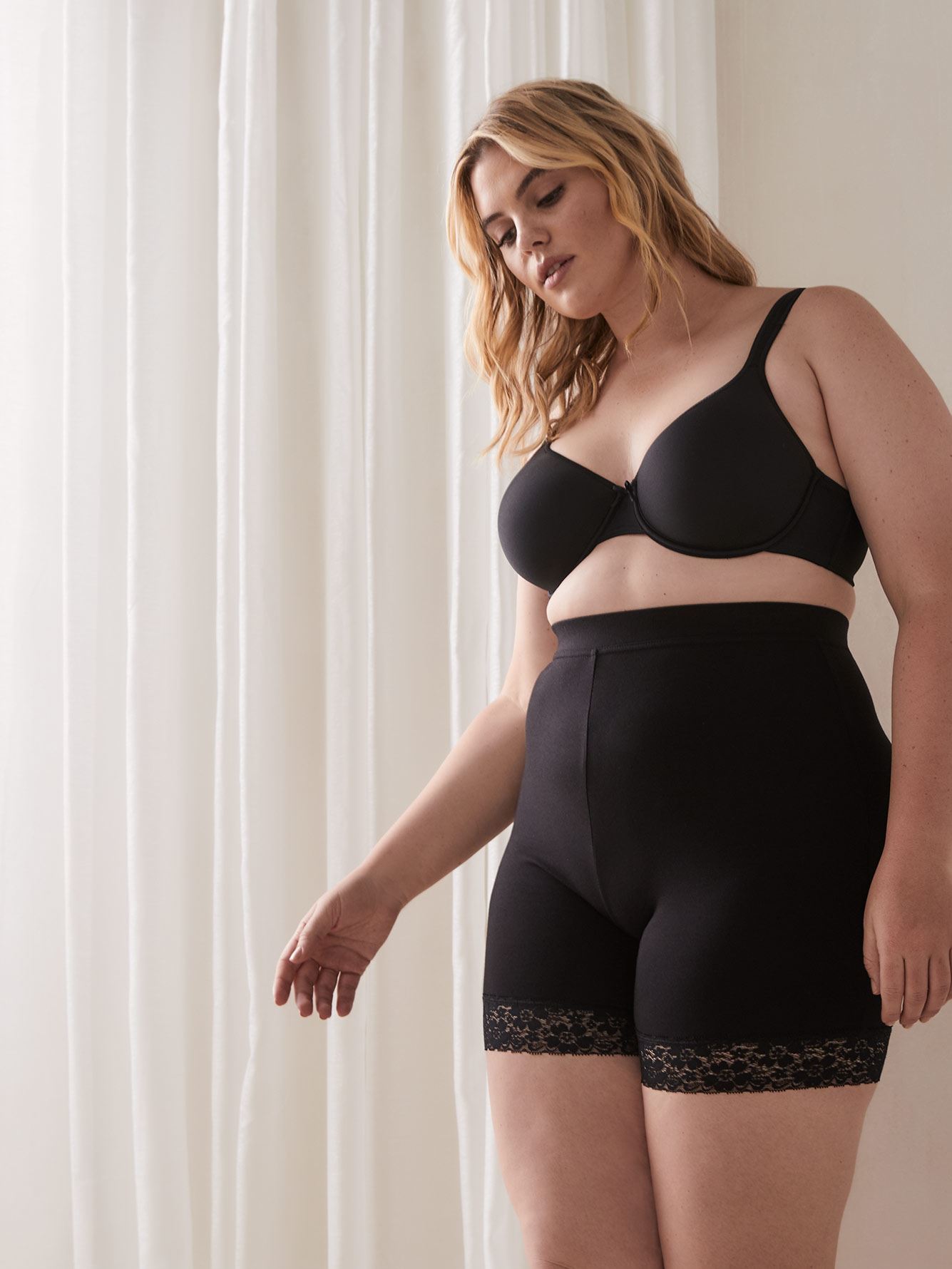 Lace Trim Long Leg Shapewear Brief Déesse Collection Penningtons