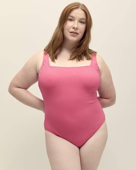 Square Neck One-Piece Swimsuit - Bleu by Rod Beattie