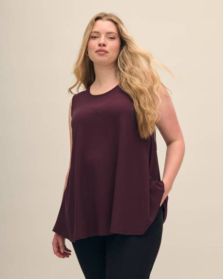 Camisole longue évasée en tricot côtelé