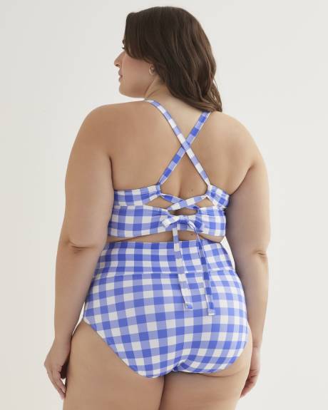 Gingham Longline Bikini Top