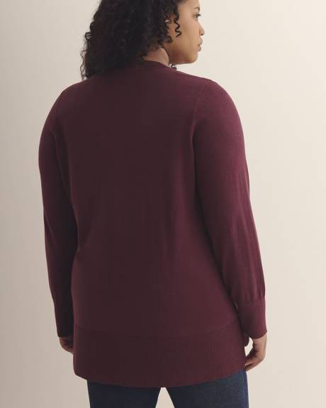 Cardigan long en mélange de coton, tissu responsable
