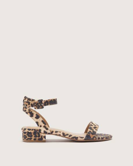 Extra Wide Width, Ankle Strap Leopard Sandal
