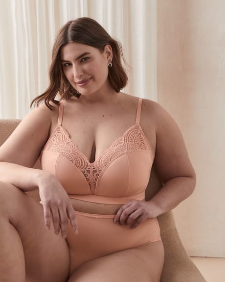 Boudoir Microfiber And Lace Bralette With Removable Pads - Déesse Collection