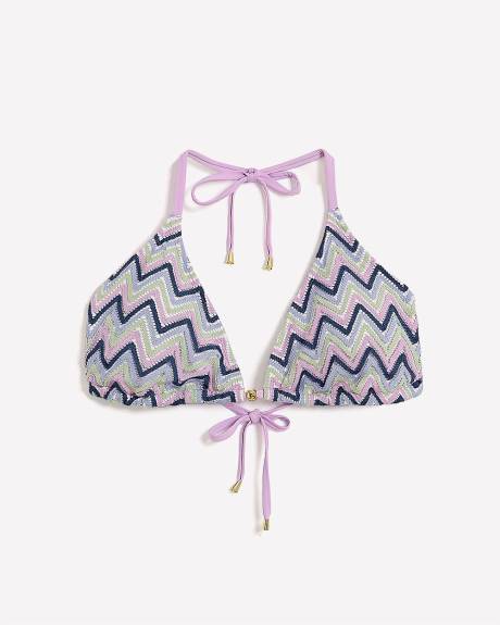 Multicolour Mesh Triangle Bikini Top