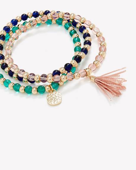 Assorted Beaded Stretch Bracelets, Set of 4