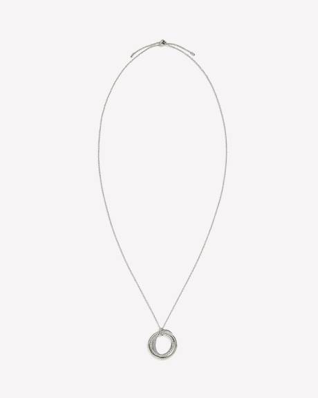 Long Necklace with Paper Glitter Pendant Rings