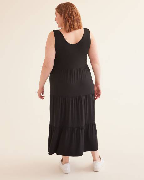Responsible, Sleeveless Tiered Maxi Dress