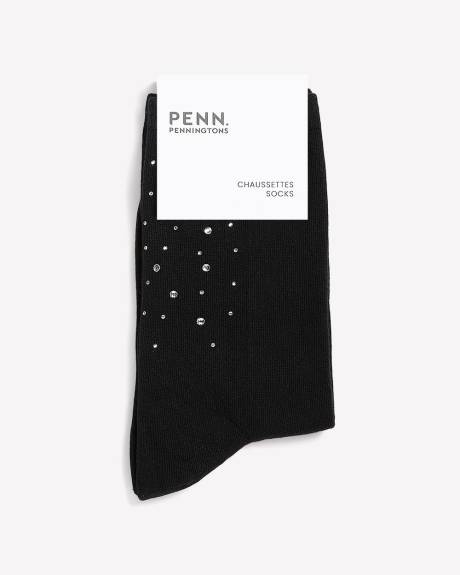Rhinestone Crew Socks