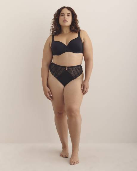 Satin Thong with Lace Sides - Déesse Collection