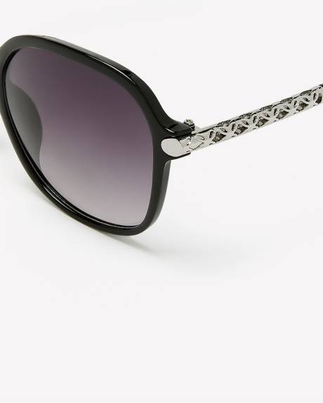 Black Butterfly Sunglasses with Ombre Lenses