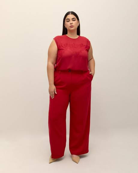 Petite, Wide-Leg City Pant