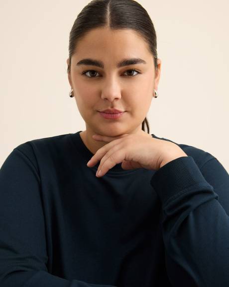 Boyfriend-Fit Crewneck Sweatshirt - PENN. Essentials