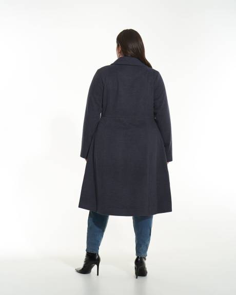 Long Herringbone Military Coat - Addition Elle