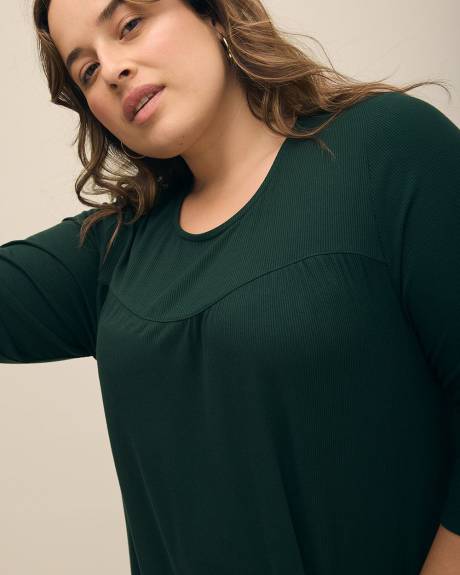 Responsible, Ribbed Knit Sweetheart Swing Dress