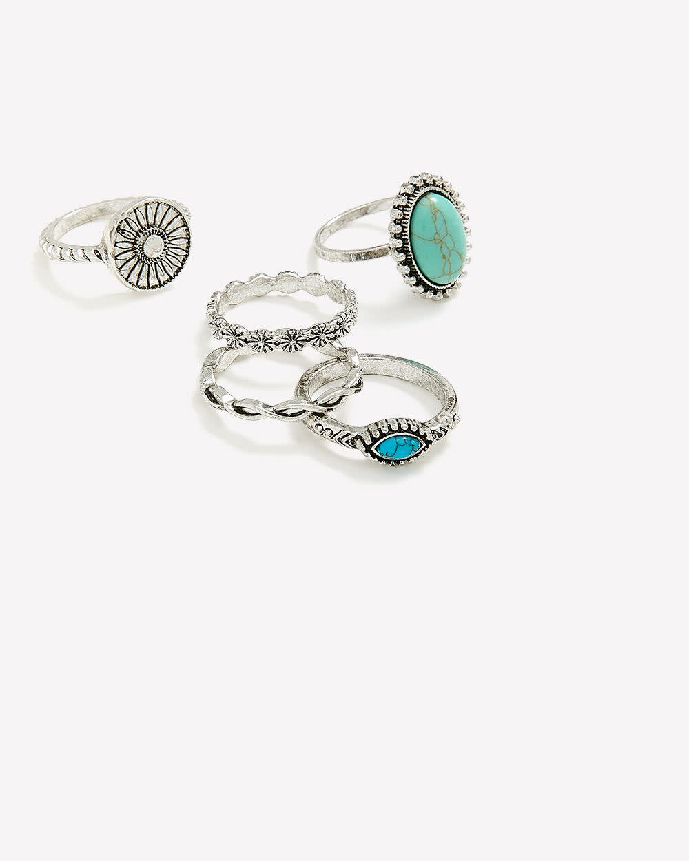 Assorted Western Rings, Set of 5