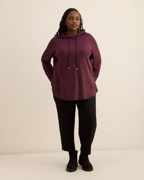 Long-Sleeve Waffle Knit Hoodie