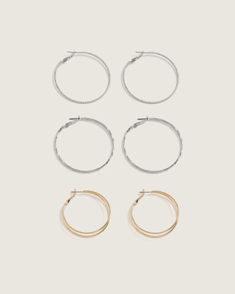 Mixed Hoop Earrings, Set of 3 - In Every Story