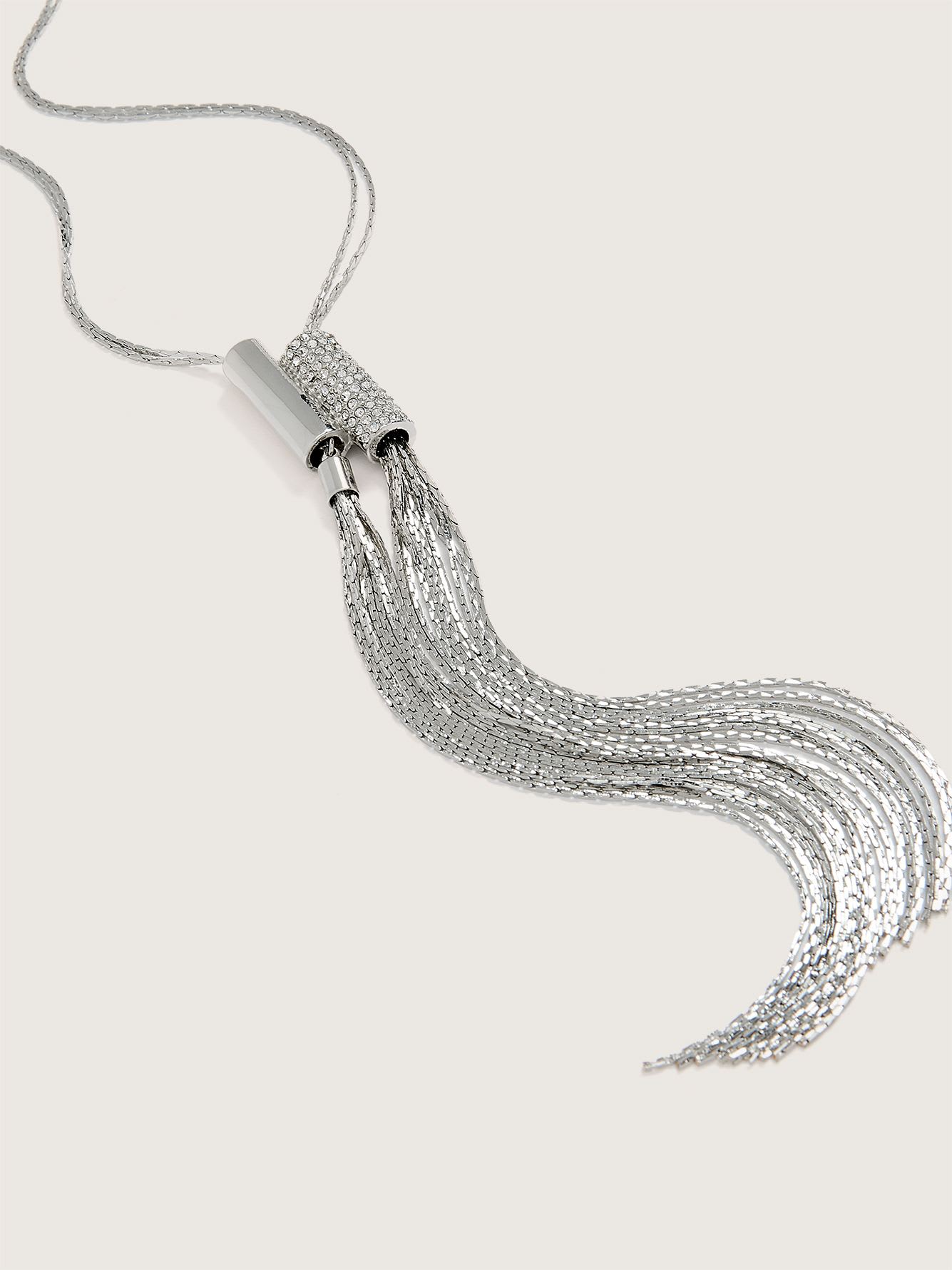 Long Tassel Necklace with Fancy Crystal Barrel Penningtons