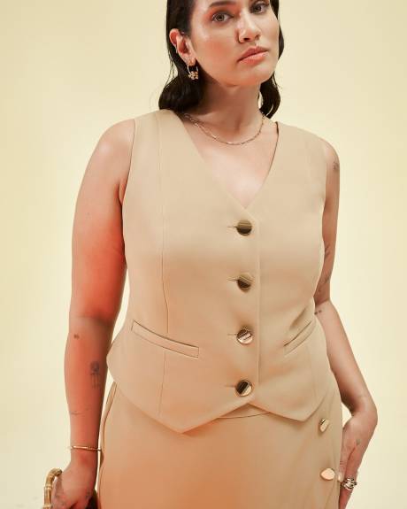 Buttoned Down Blazer Vest - Addition Elle