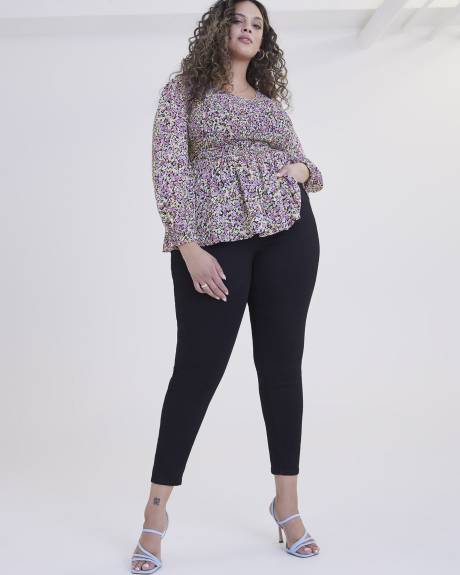 Long-Sleeve Blouse with Shirring Top - Addition Elle