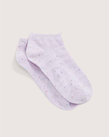 Chaussettes courtes mouchetées, violettes