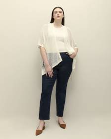 Short Open Stitch Knit Cape