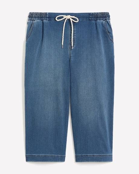 Wide-Leg Cropped Knit Denim Pant - d/C JEANS