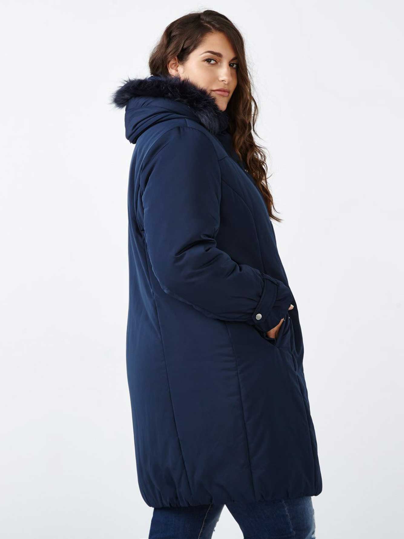 long winter coat with fur hood