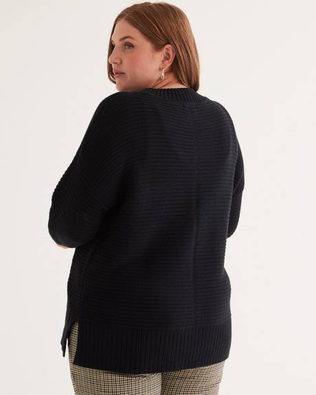 Cotton Sweater with Ottoman Stitches