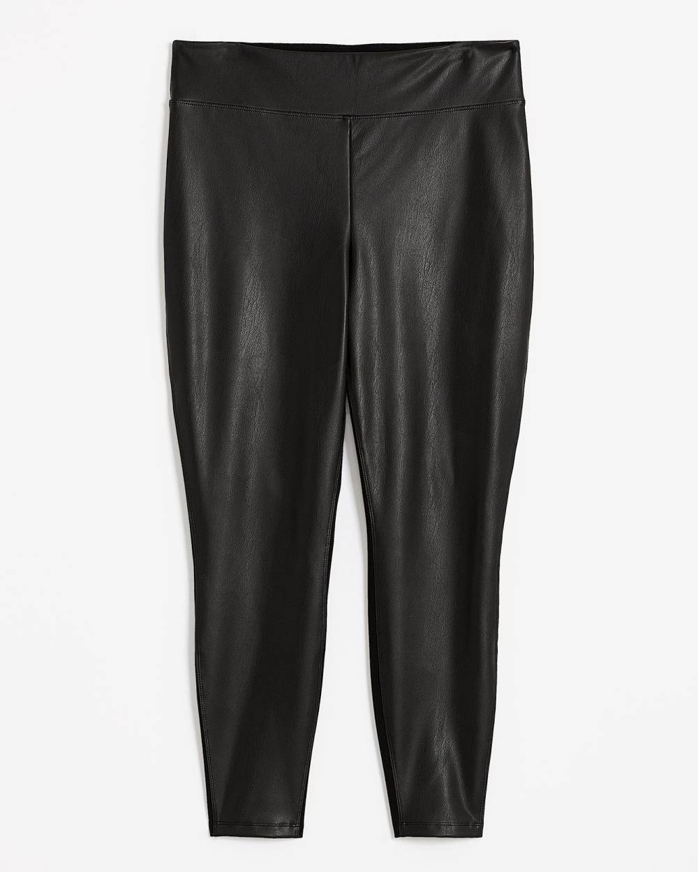 Black faux leather and ponte leggings discount