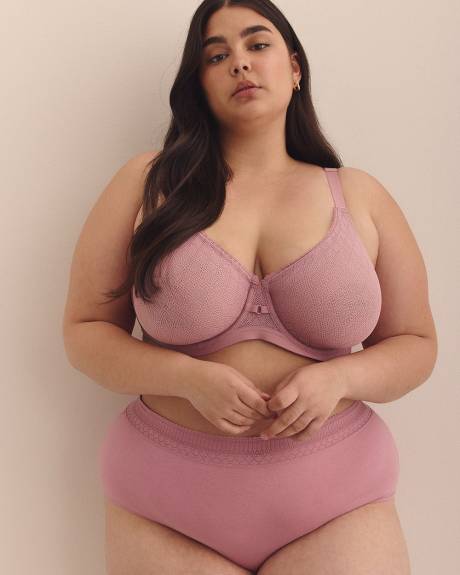 Unlined Pink Underwire Geometric Lace Bra - ti Voglio
