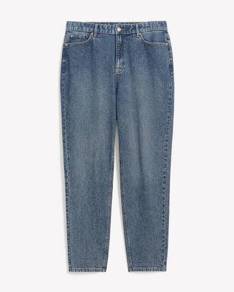 Pantalon en denim à jambe droite et taille haute, coupe galbée, tissu responsable - Addition Elle