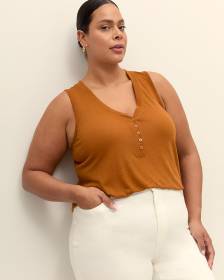 Sleeveless Henley Cami - PENN. Essentials