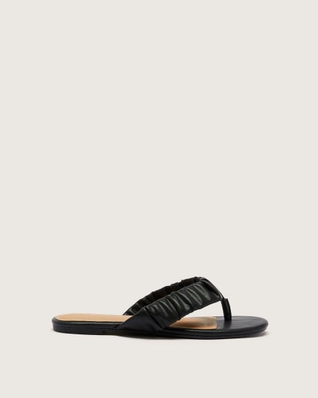 Extra-Wide Width, Scrunched Thong Flip-Flop Sandal