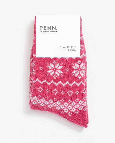 Jacquard Crew Socks