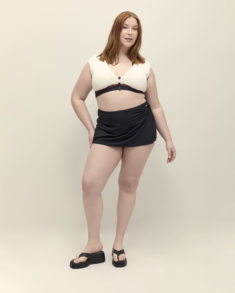 Skirted Boy Short Bikini Bottom with Ring - Bleu by Rod Beattie