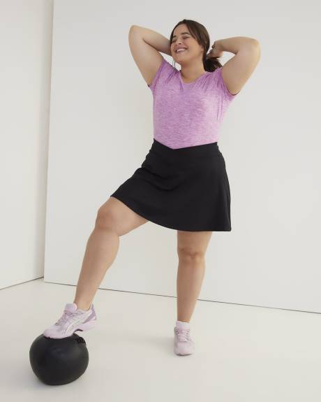 Responsible, Black Knit Skort with Crossover Waistband - Active Zone