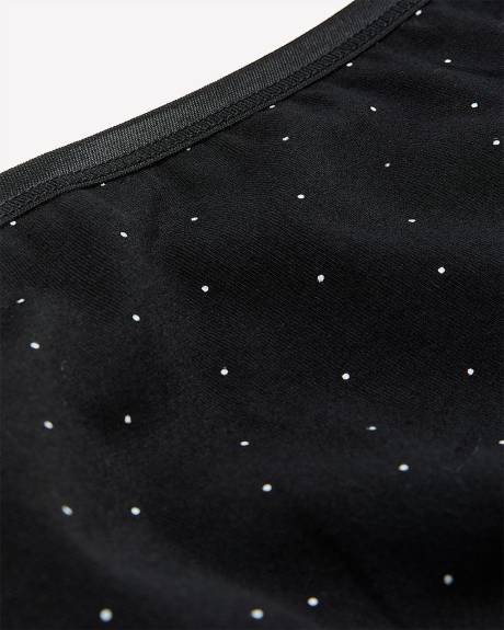 Culotte échancrée noire à pois avec taille élastique scintillante - ti Voglio