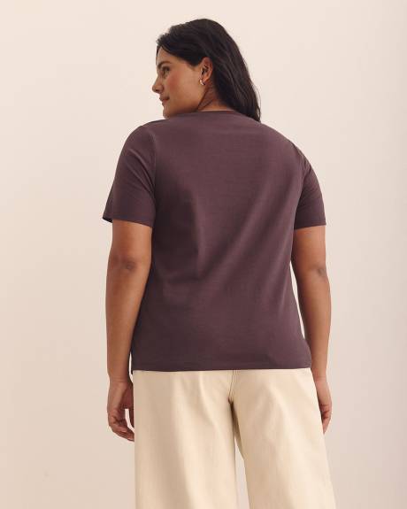 T-shirt à col rond avec détail torsadé - Addition Elle