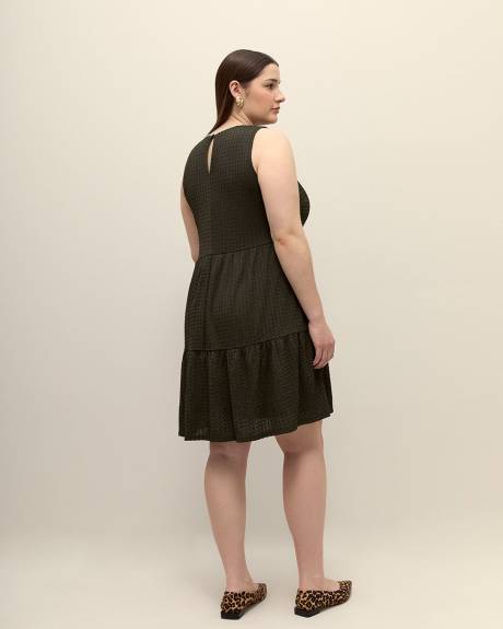 Textured Knit Sleeveless Swing Dress - Addition Elle
