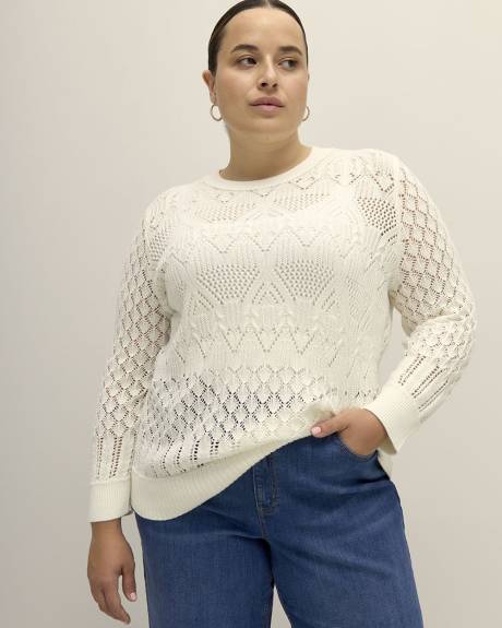 Responsible, Open-Stitch Crewneck Sweater