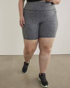 Black Space-Dye Bike Short with Mesh Insert - Active Zone
