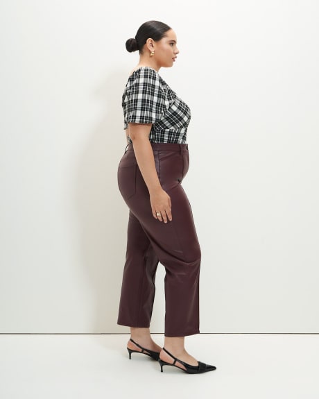 High-Waisted Straight-Leg Faux Leather Pant - Addition Elle
