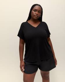 Short extensible à taille haute élastique avec détails perforés, tissu responsable - Active Zone