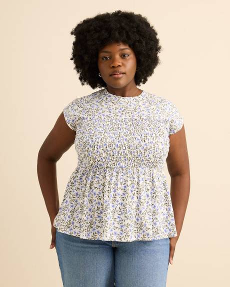 Haut &agrave; manches longues en tricot smock&eacute; - Addition Elle