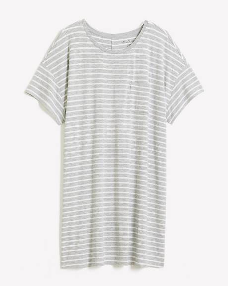 Chemise de nuit en tricot blanc à rayures - ti Voglio