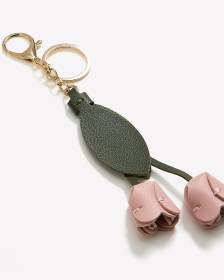 Porte-cl&eacute;s breloque pour sac avec tulipes