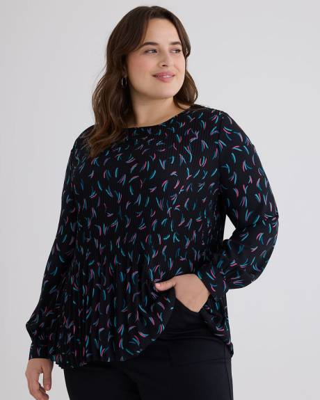 Responsible, Pleated A-Line Blouse