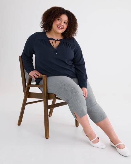 V-Neck Long-Sleeve Blouse