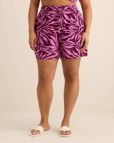 Short en lin m&eacute;lang&eacute; &agrave; enfiler